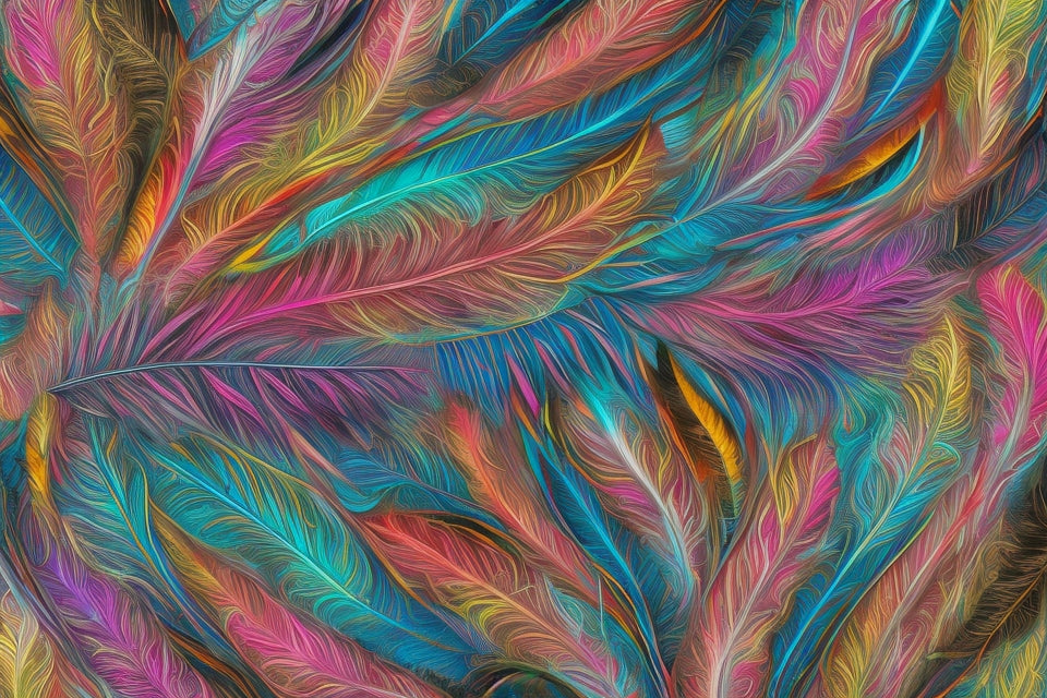 Vibrant Feathered Art Collection